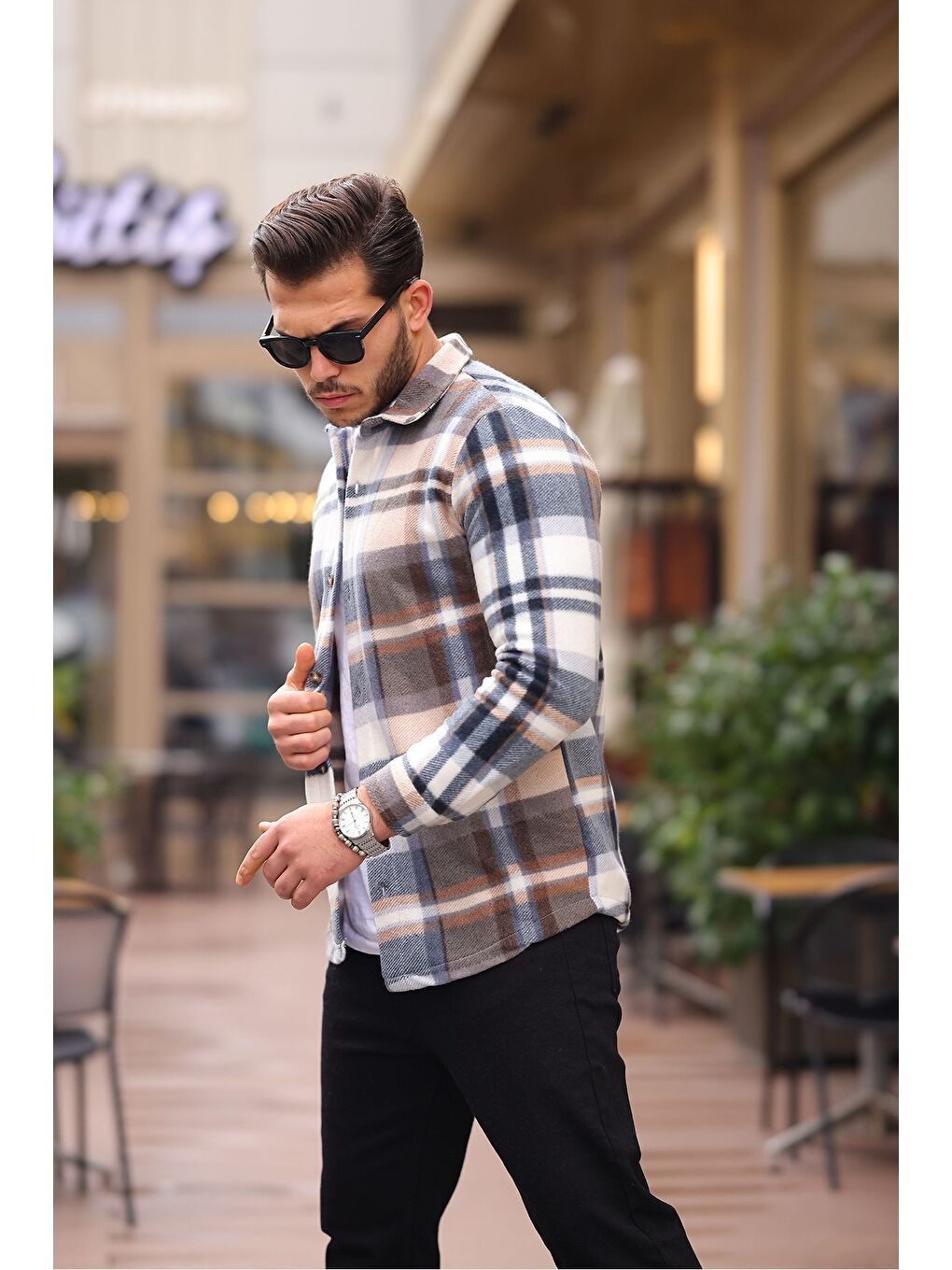 Kahverengi Kareli Polar Gömlek-2