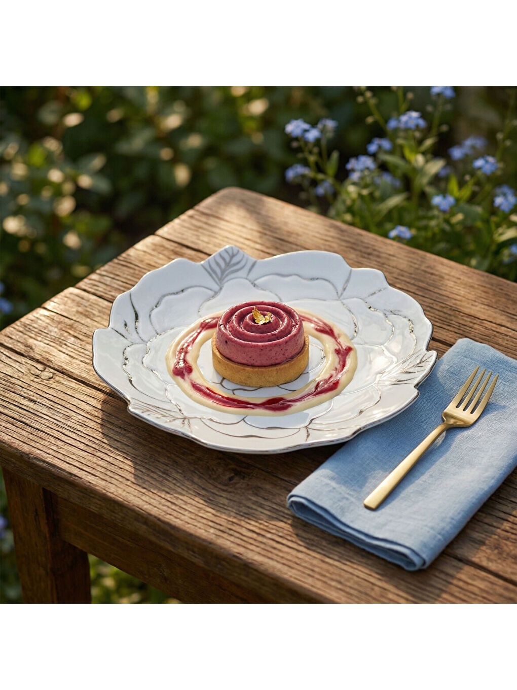 Ekru Rose Premium El Dekoru Dekoratif Porselen Tabak 21 cm-1