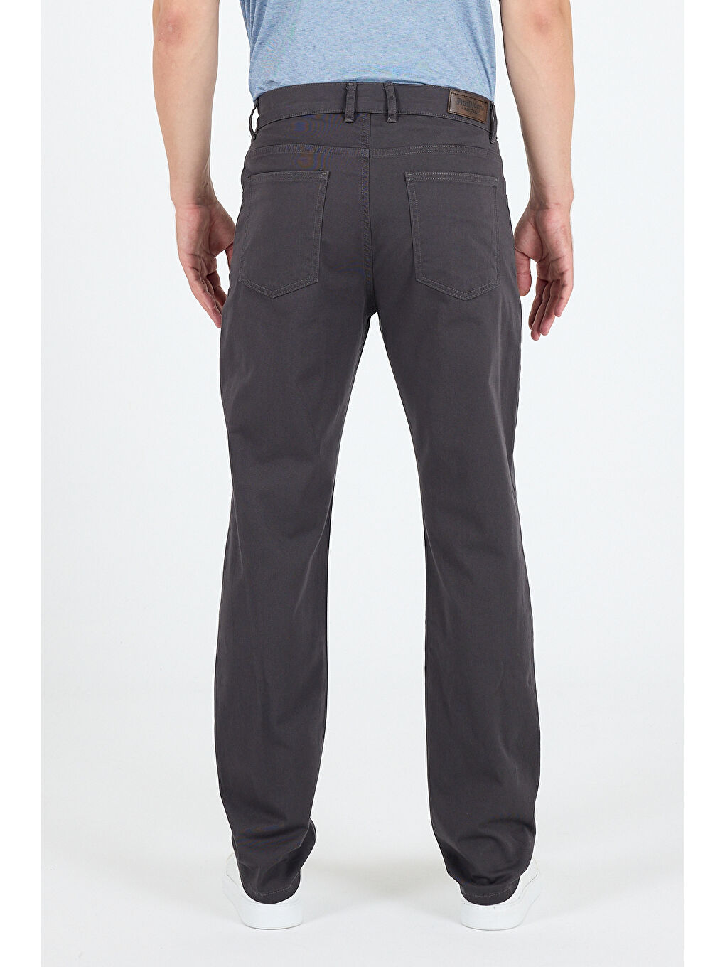 Antrasit Erkek Regular Fit Gabardin %98 Pamuk %2 Elastan Rahat Günlük Klasik Düz Kesim Pantolon-4