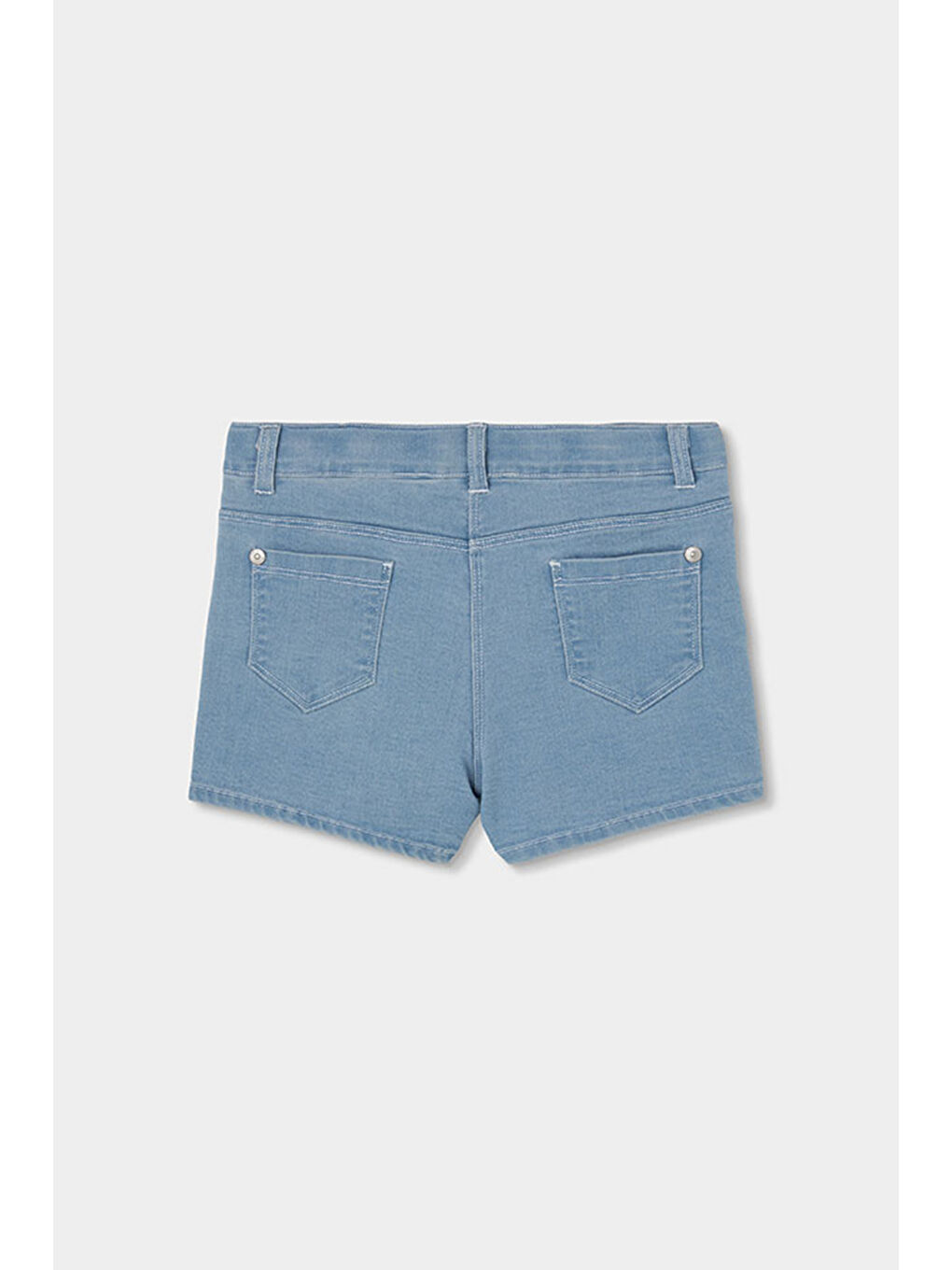 Çiçek Nakışlı Denim Şort 2-6 Yaş Mavi-1