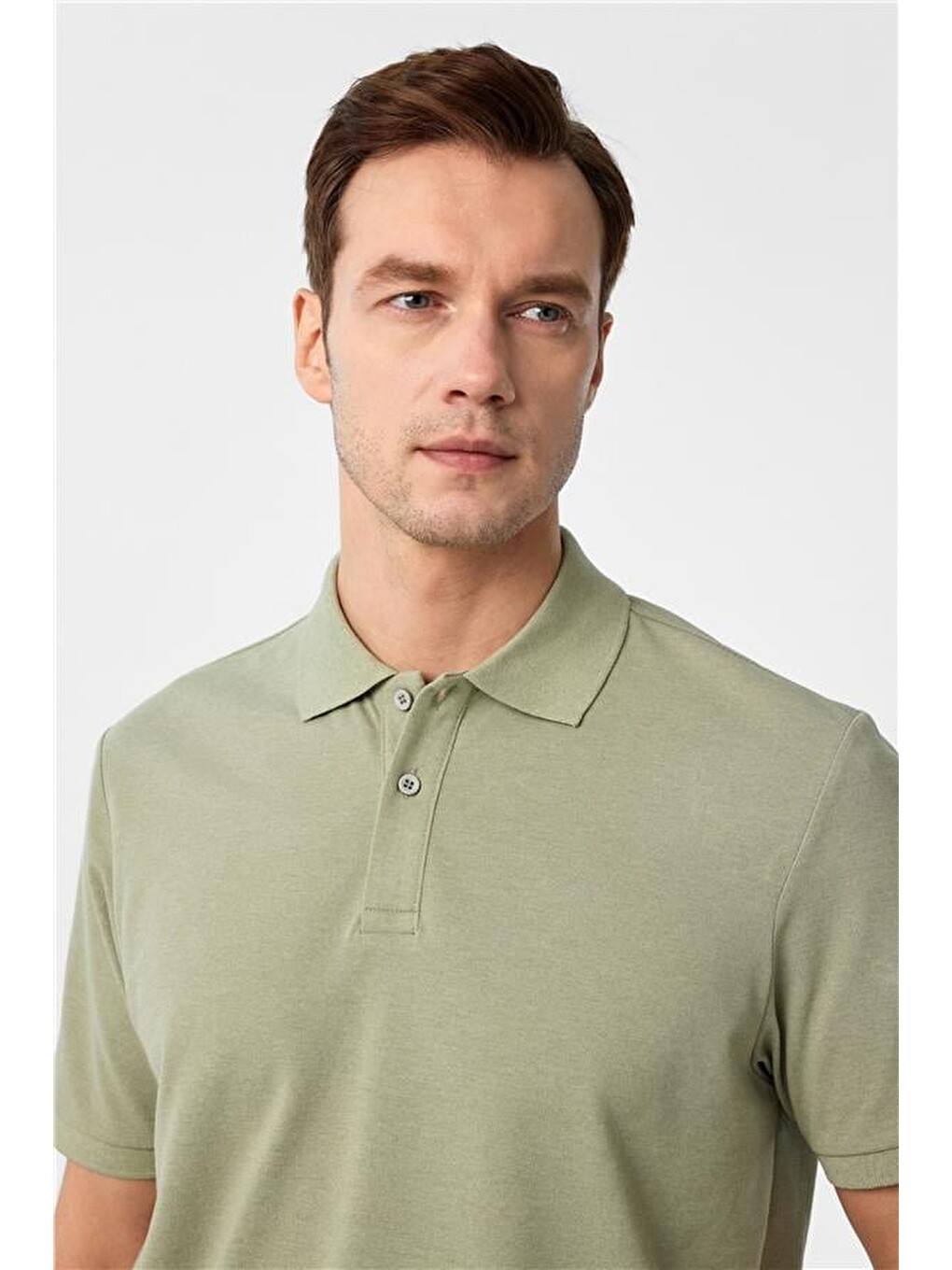 Koyu Yeşil Regular Armürlü Polo Yaka Tişört-1