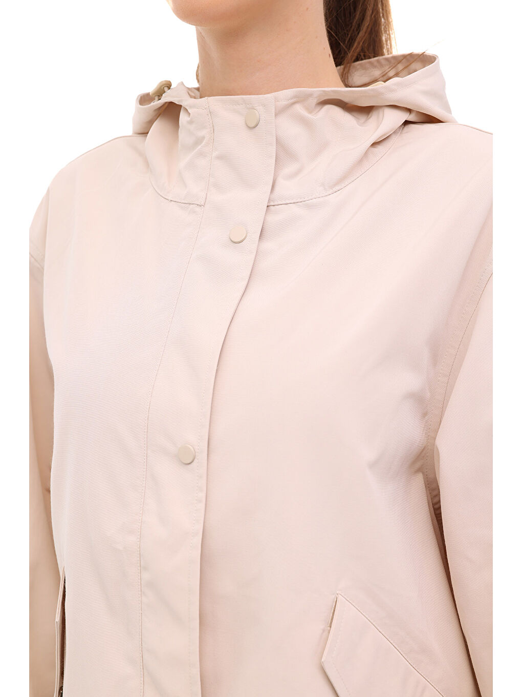 Bej WL 1UZU SS-103 5PR Ekru Kadın Yağmurluk-3