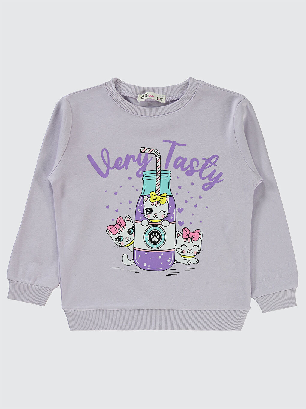 Civil Mor Girls Kız Çocuk Sweatshirt 2-5 Yaş Nazik Lavanta