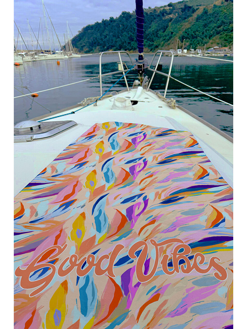 Desenli Deniz Havuz Plaj Havlusu 097 Turuncu-1