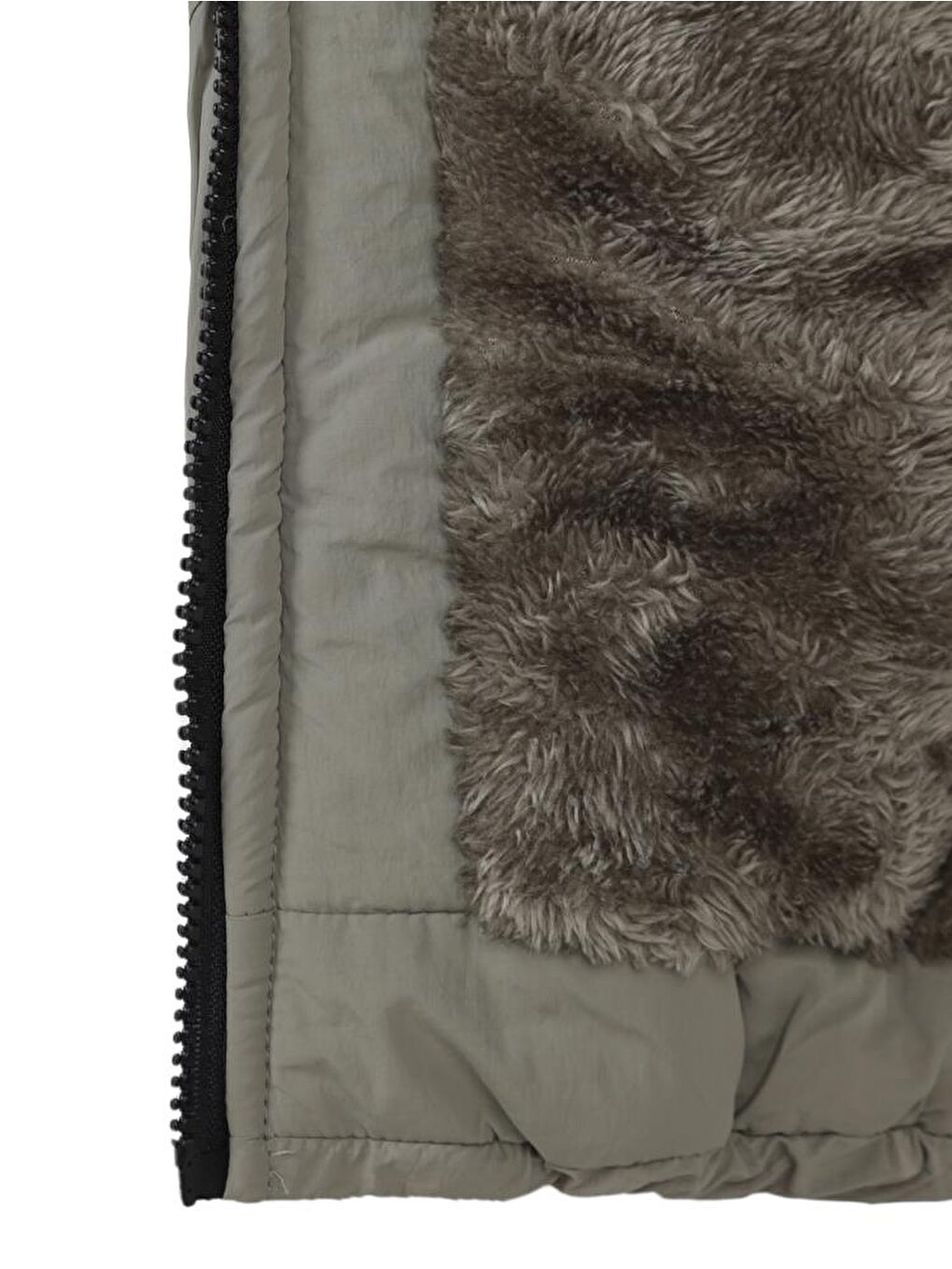 Haki Boys Kürk Kapüşonlu 2-5 Yaş Mont-5