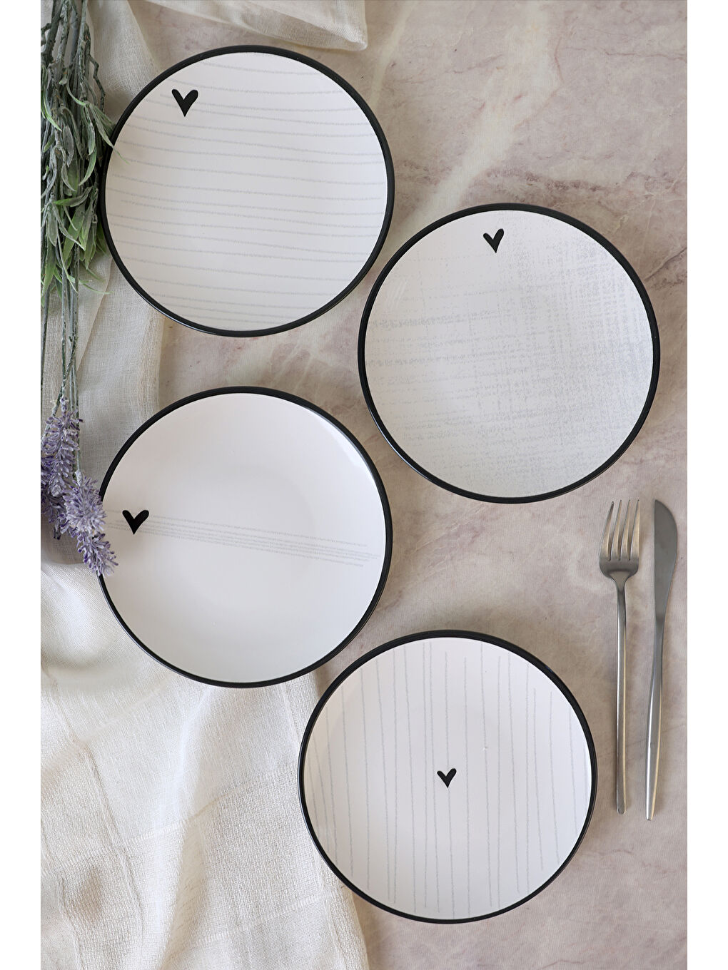 Karışık Sensa Ege Pasta Tabağı 20 Cm 4 Adet-1