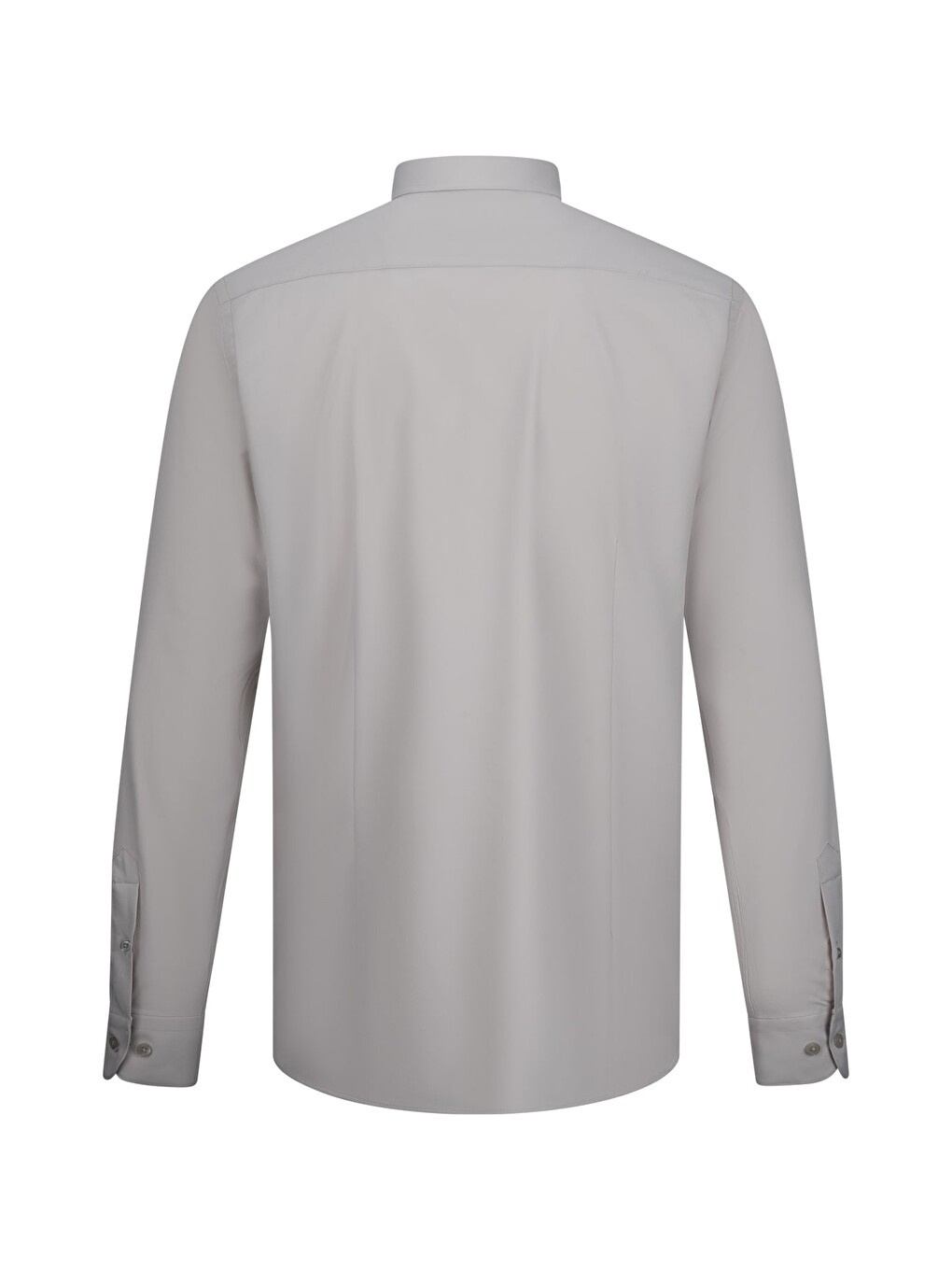 Ekru Comfort Fit Slim Yaka Uzun Kollu Gömlek-1