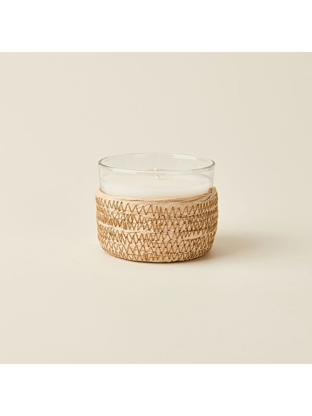 Deco Sandalwood Hasır Bardak Mum - Bej - 150 Gr