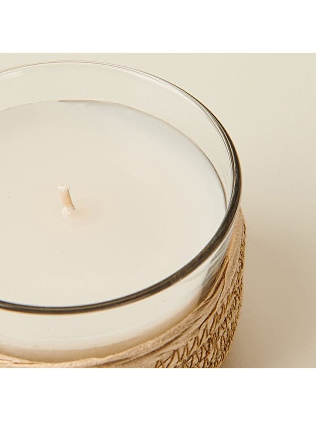 Deco Sandalwood Hasır Bardak Mum - Bej - 150 Gr-1