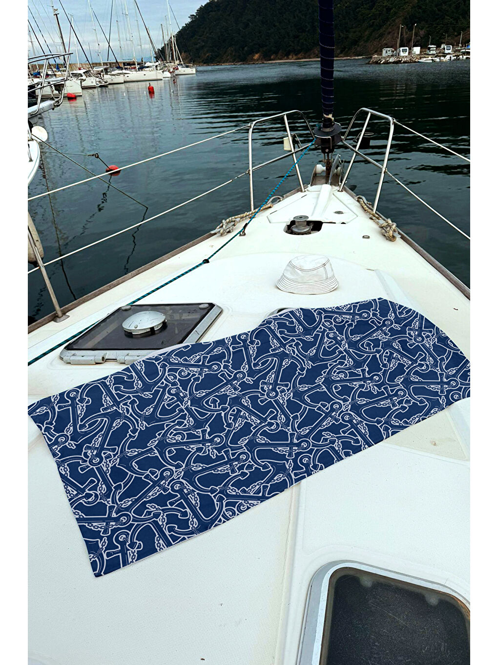 Desenli Deniz Havuz Plaj Havlusu 097 Lacivert-1