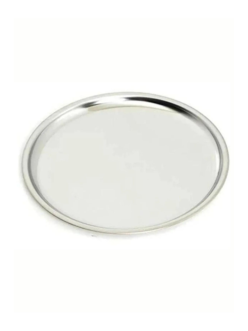 Gri Paslanmaz Çelik 6 Adet 27 cm Yuvarlak Servis Tabağı-2