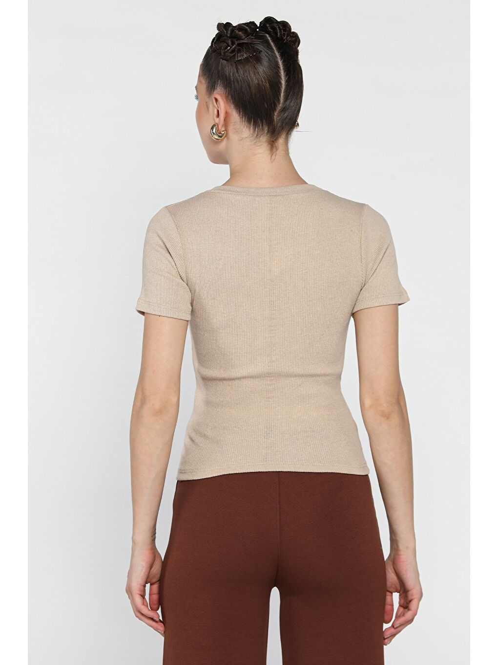 Bej Kalp Nakışlı Kaşkorse Bluz (s-m-l Uyumludur)-2