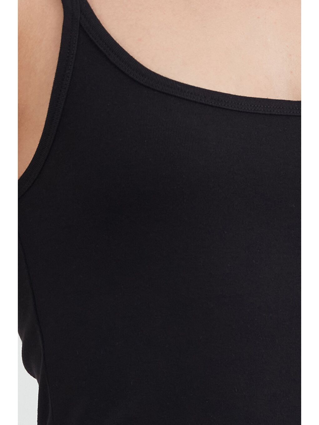 Siyah Basic Askılı Modal Elbise-4