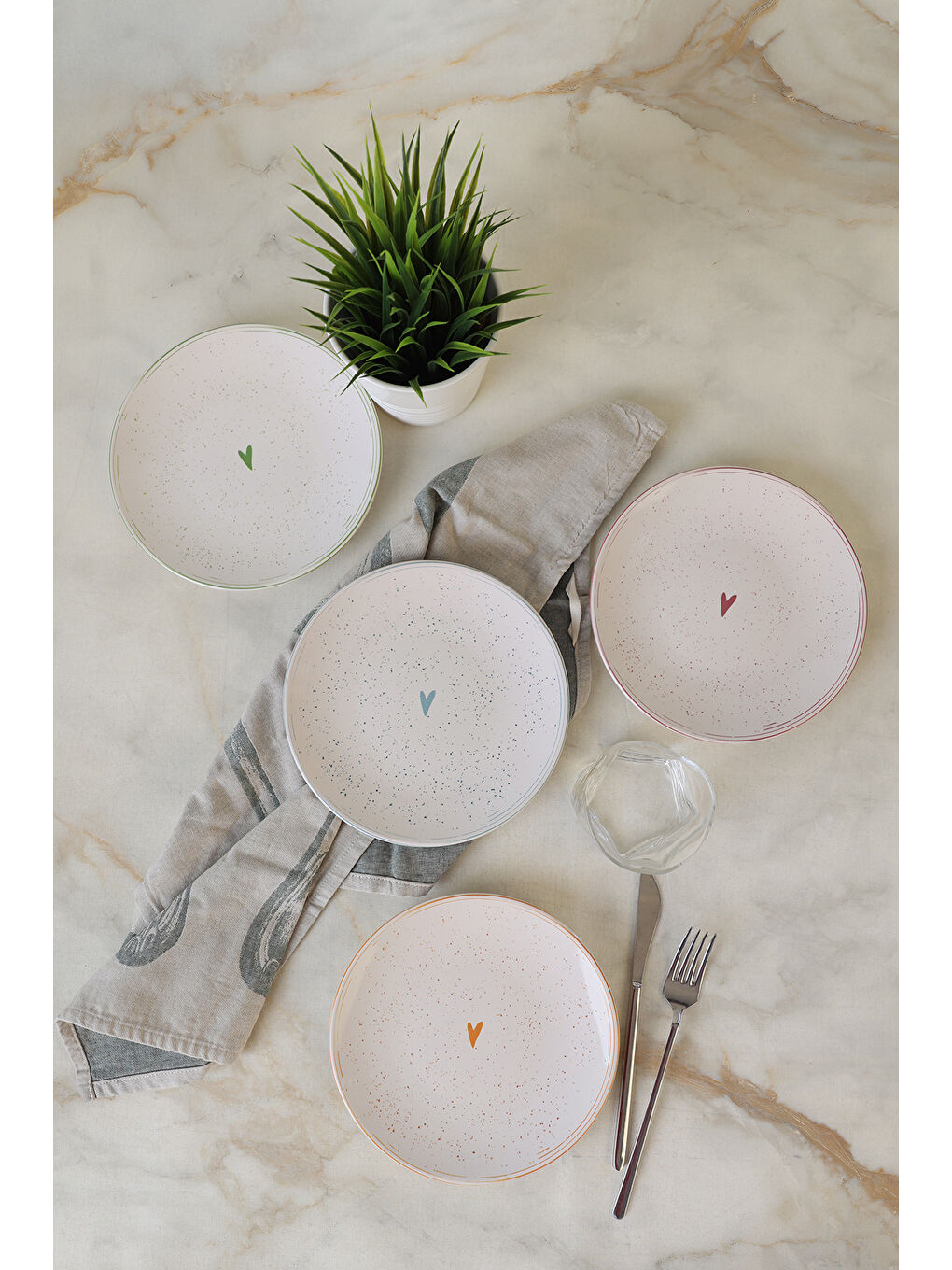 Karışık Livia Ege Pasta Tabağı 20 Cm 4 Adet-2