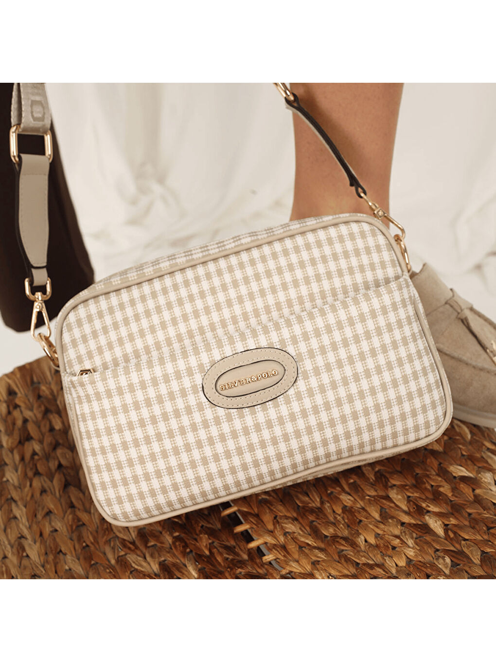 Kadın SP1267-M191 SILVER POLO Çapraz Çanta Kum Beji-Kum Beji-1