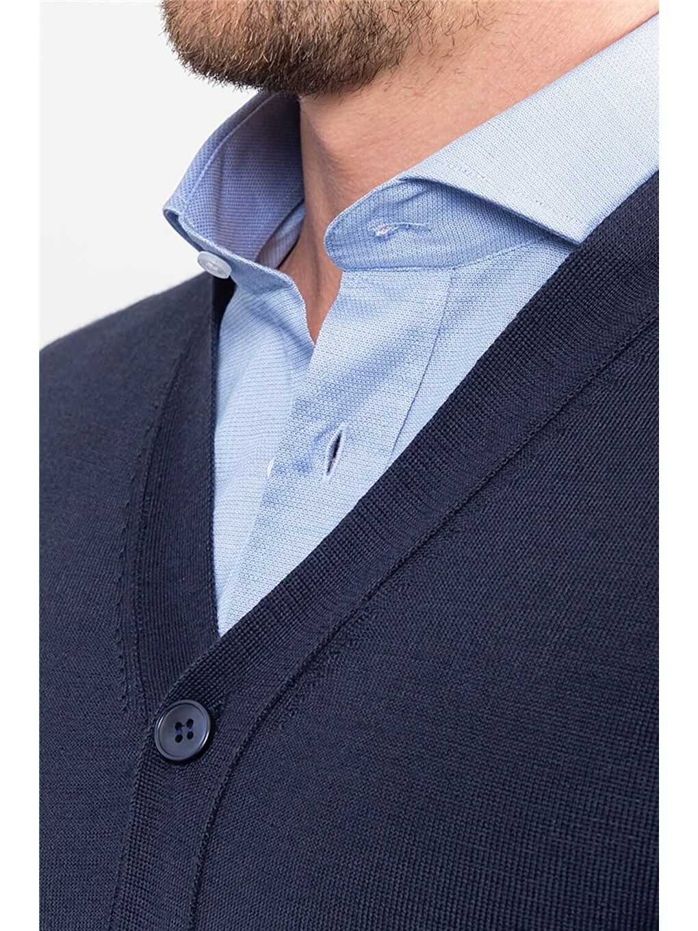 Erkek Slim Fit Lacivert Hırka-2