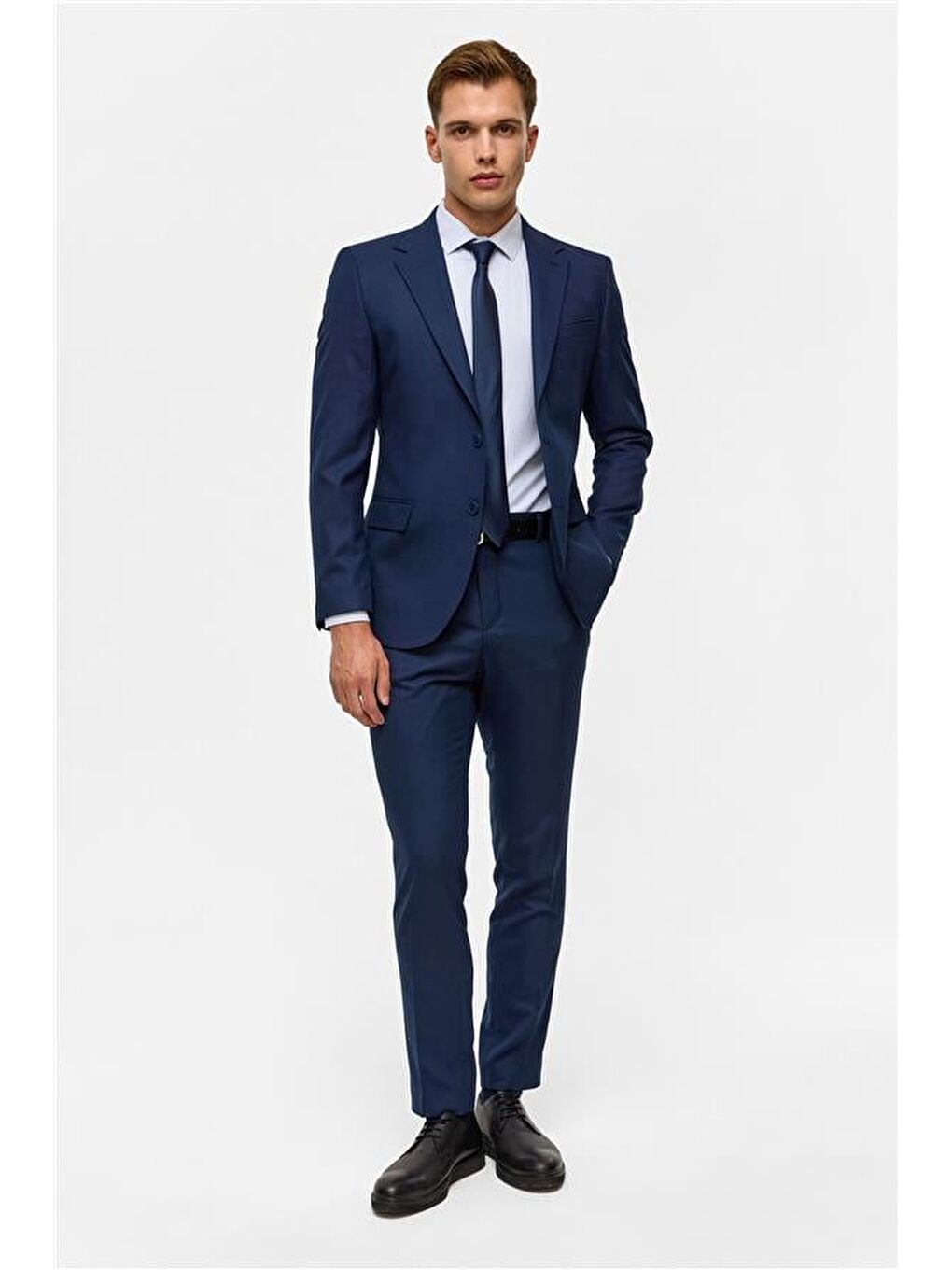 Lacivert Slim Desenli 6 Drop Takım Elbise-1