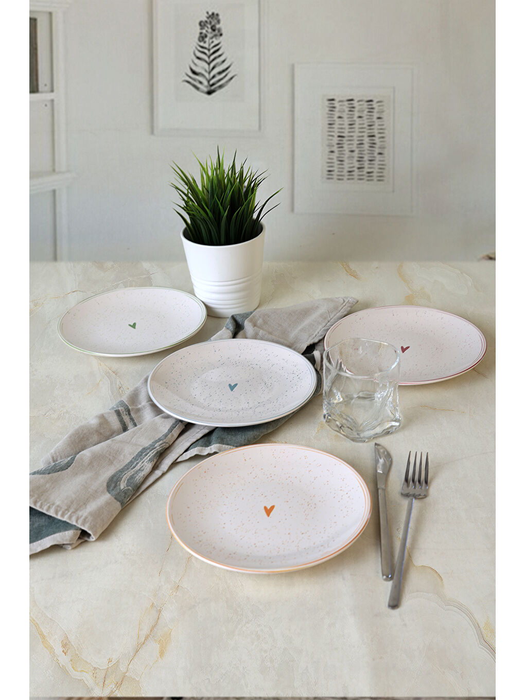 Karışık Livia Ege Pasta Tabağı 20 Cm 4 Adet-3