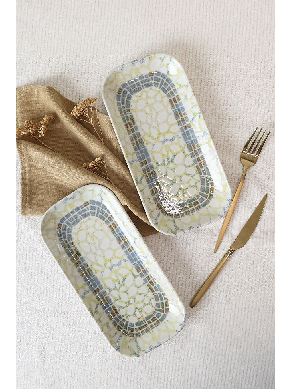 Karışık Professional Mosaica Pergamon Kayık Tabak 28 Cm 2 Adet-5