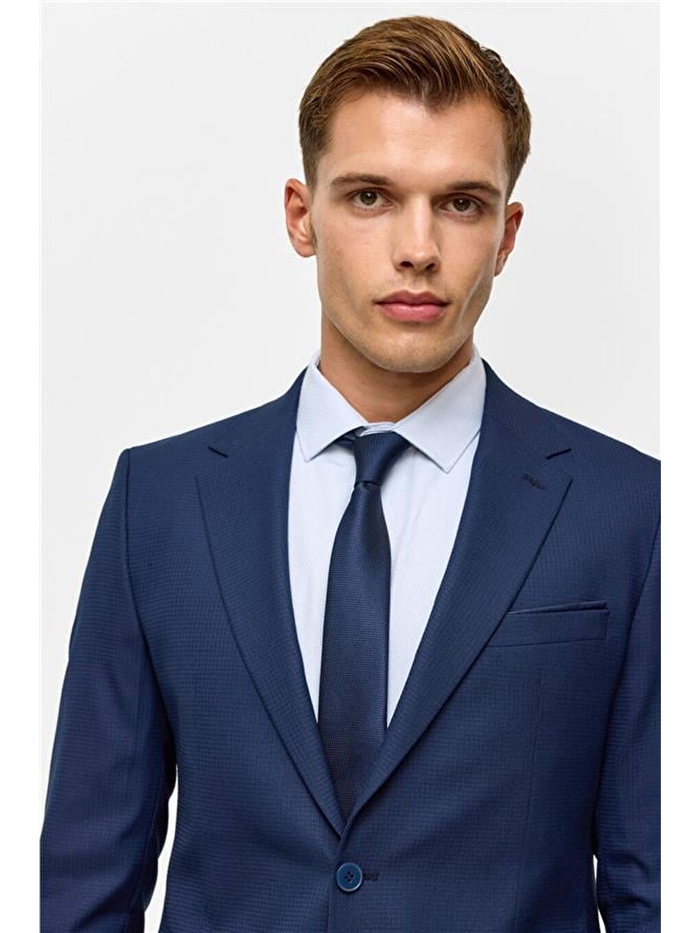 Lacivert Slim Desenli 6 Drop Takım Elbise-3