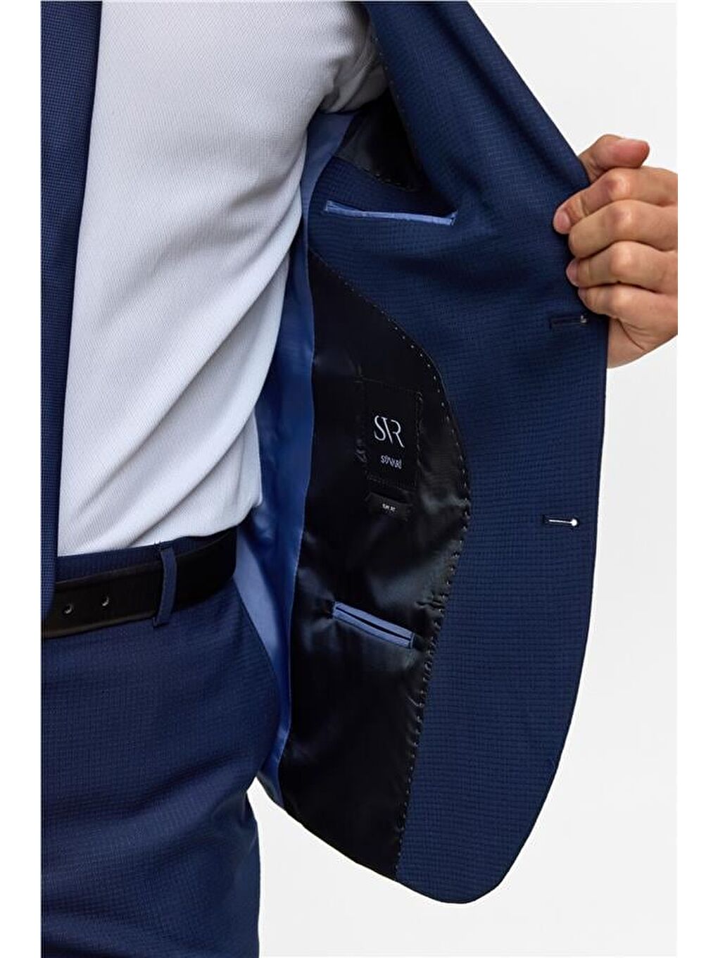 Lacivert Slim Desenli 6 Drop Takım Elbise-5