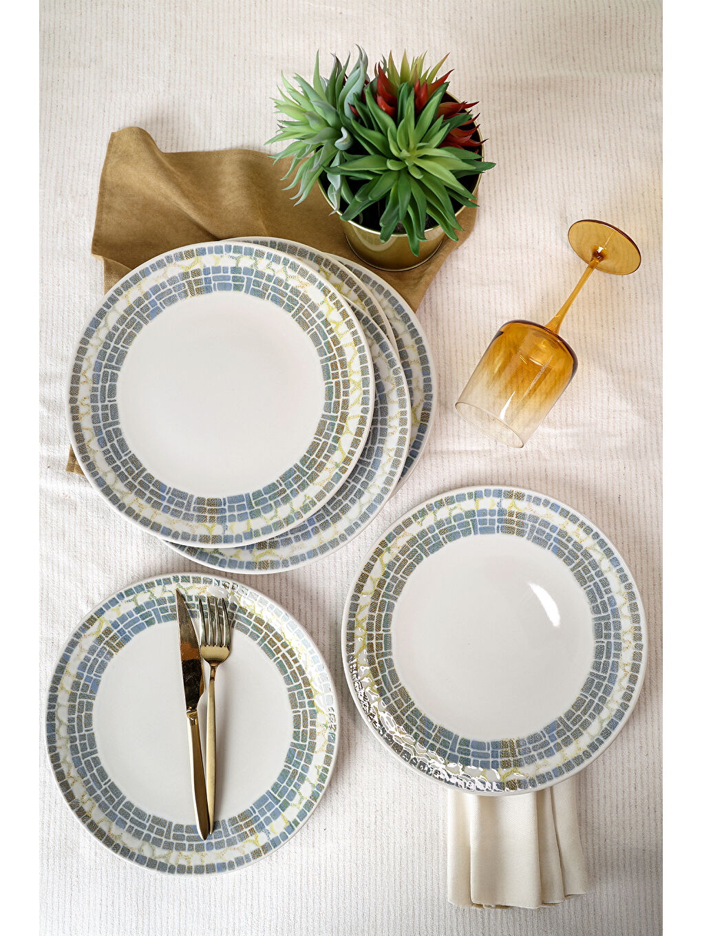 Karışık Professional Mosaica Pergamon Servis Tabağı 27 Cm 6 Adet-1