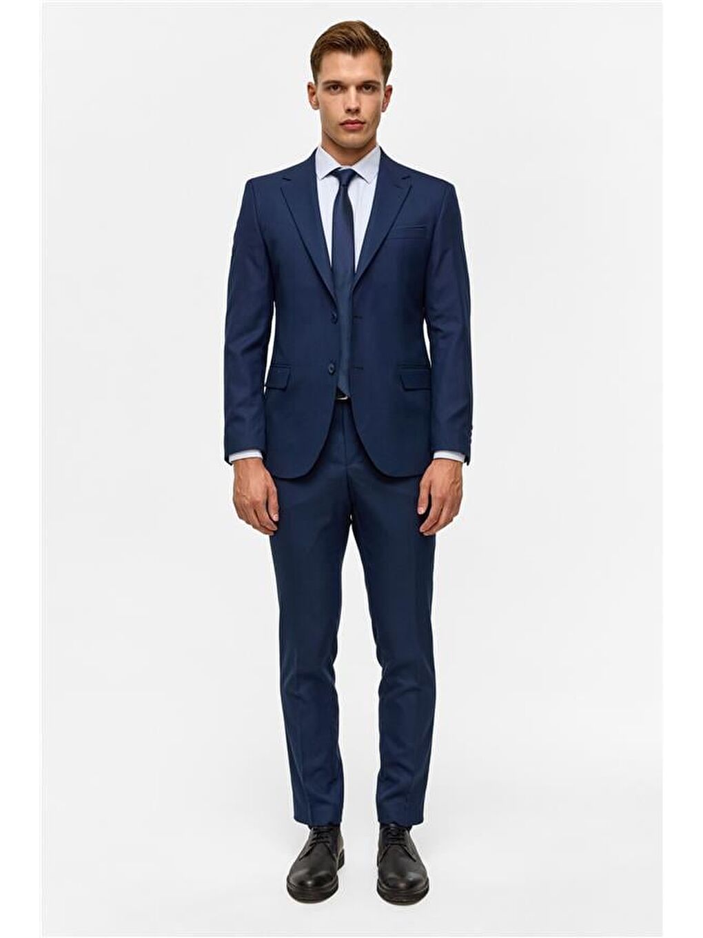 Lacivert Slim Desenli 6 Drop Takım Elbise-10