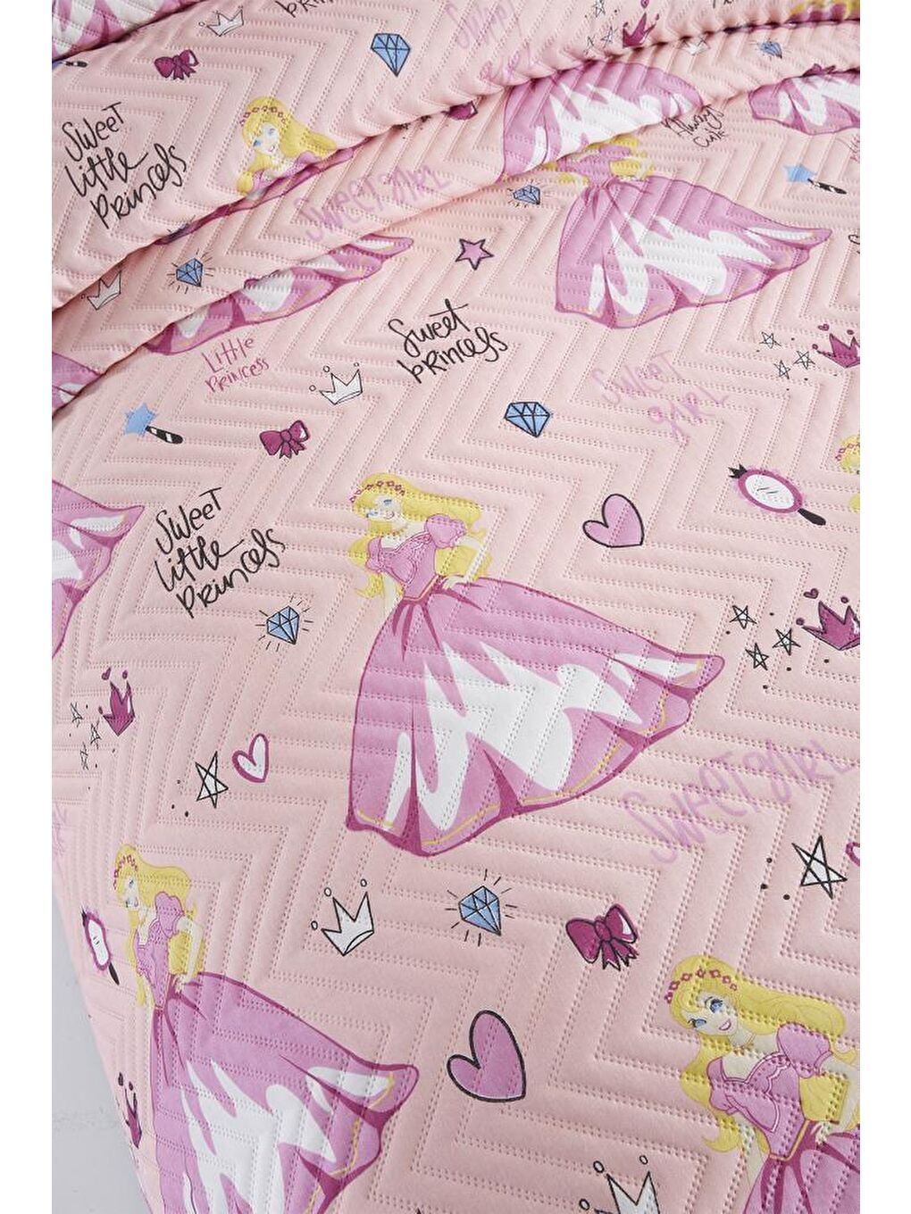 Karışık Ultrasonik Kapitoneli Tatlı Prenses Tek Kişilik Yatak Örtüsü-3