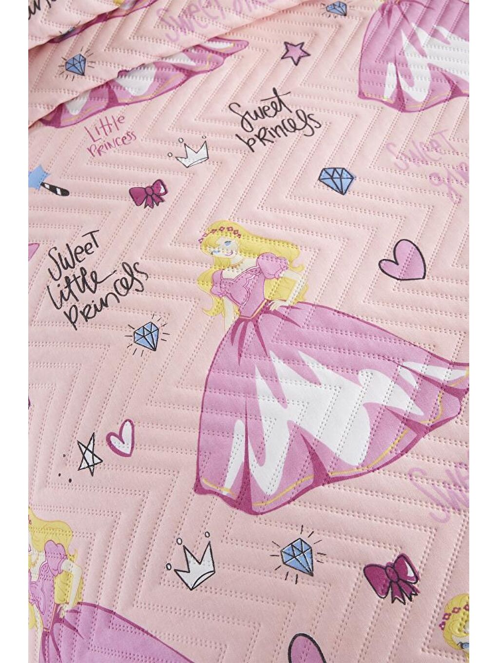 Karışık Ultrasonik Kapitoneli Tatlı Prenses Tek Kişilik Yatak Örtüsü-4