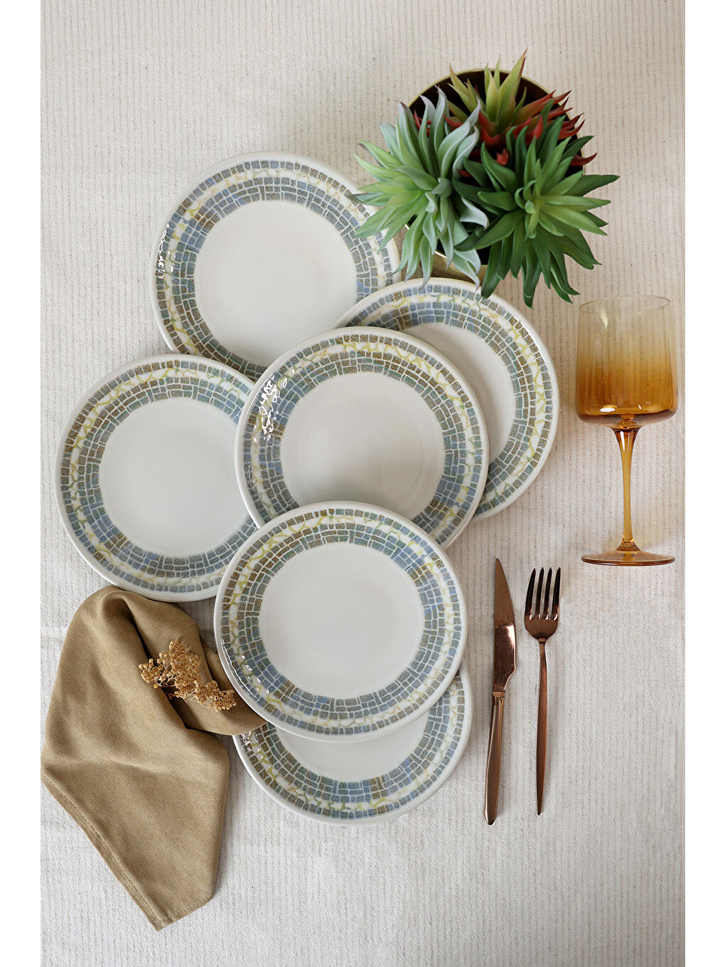 Karışık Professional Mosaica Pergamon Pasta Tabağı 20 Cm 6 Adet-3