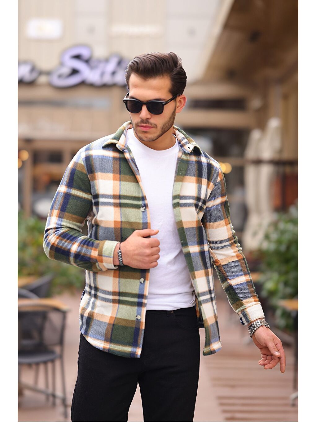 Haki Kareli Polar Gömlek-2