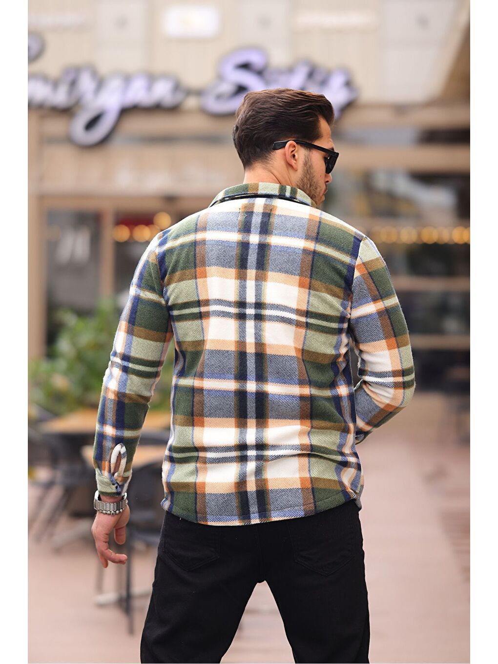 Haki Kareli Polar Gömlek-3