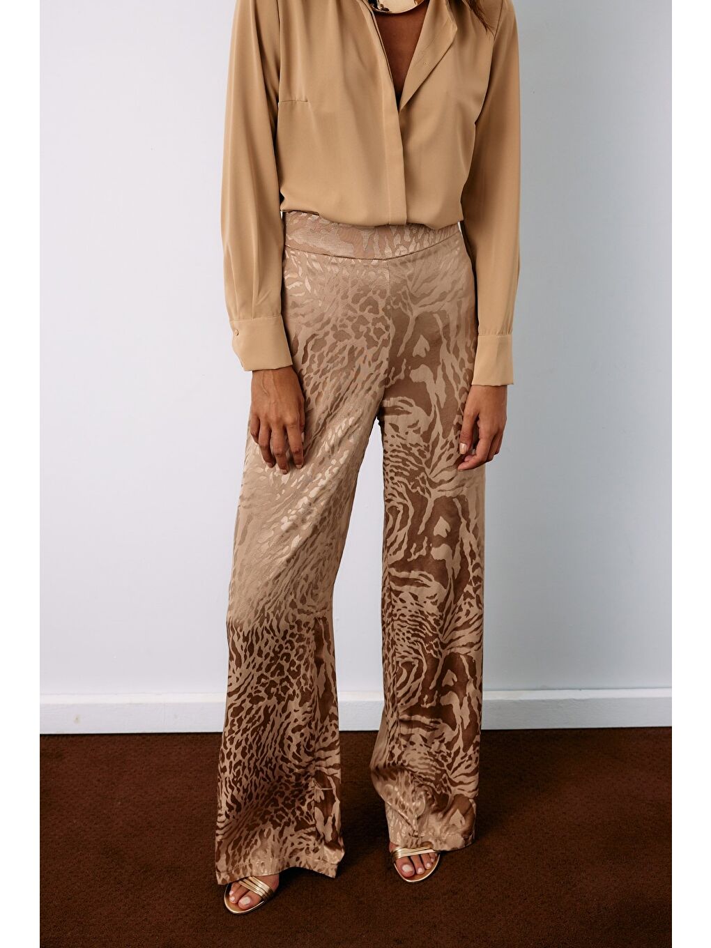 Kahverengi Klasik Düz Gömlek - Camel-4