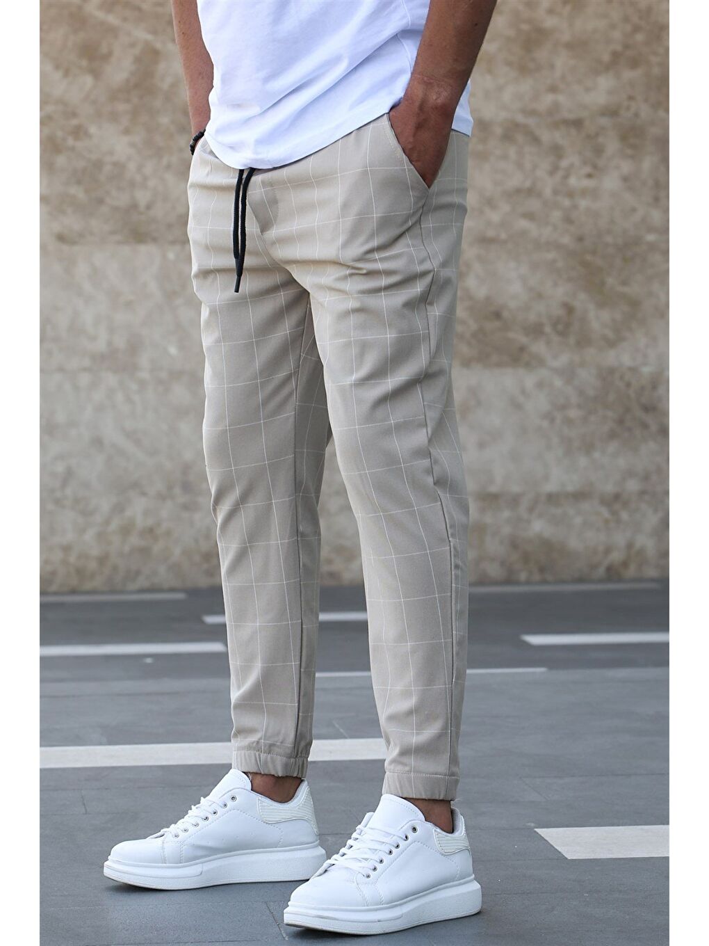 Ekoseli Bej Jogger Mad4081-3