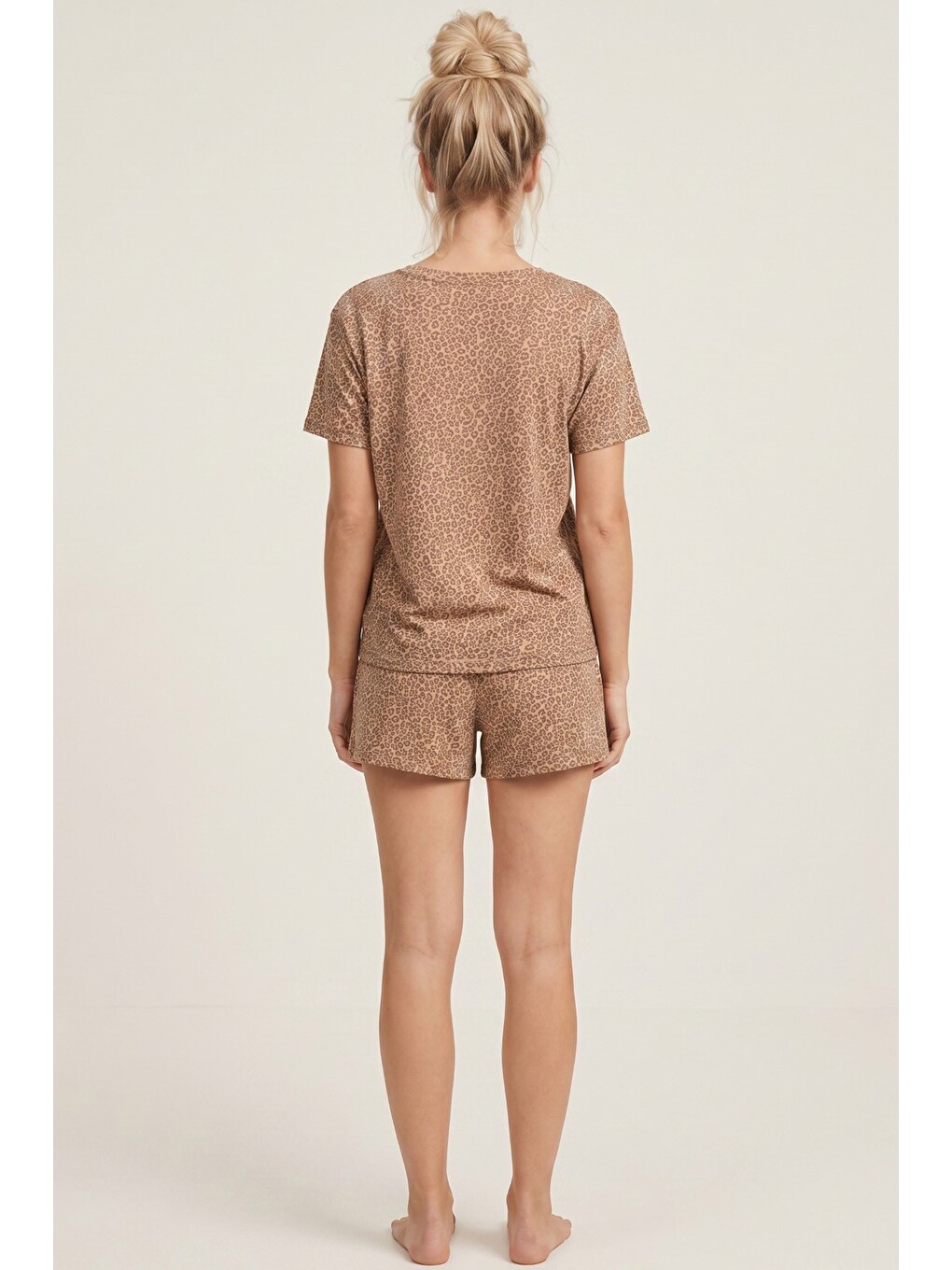 Karışık Örme Şortlu Pijama Takım 8056-2