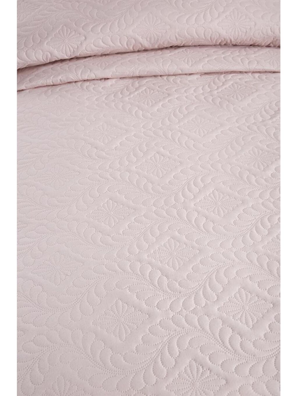 Pembe Ultrasonik Kapitoneli Elite Tek Kişilik Yatak Örtüsü Pudra-4