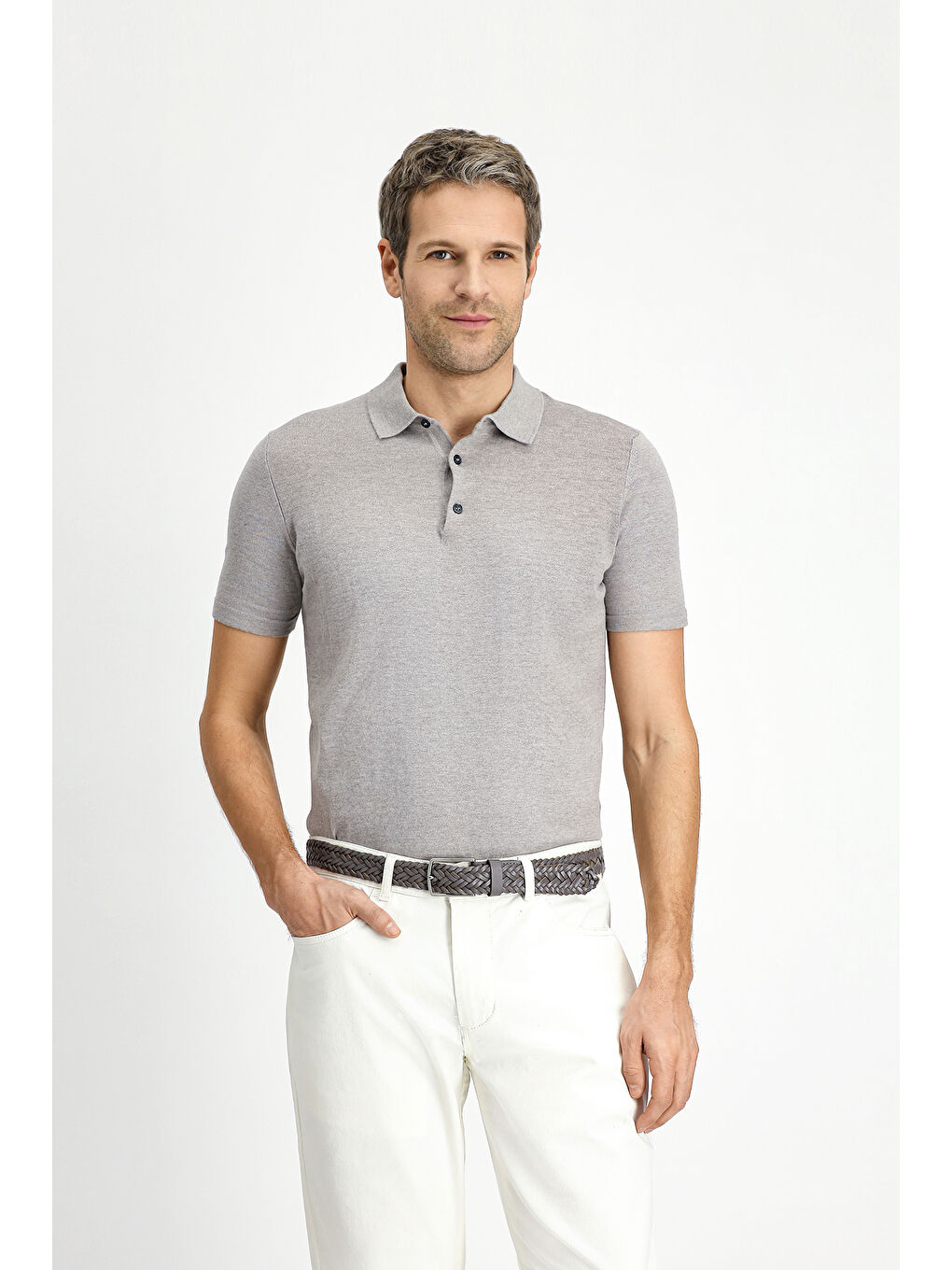 Bej Regular Fit Pamuklu Polo Yaka Tişört