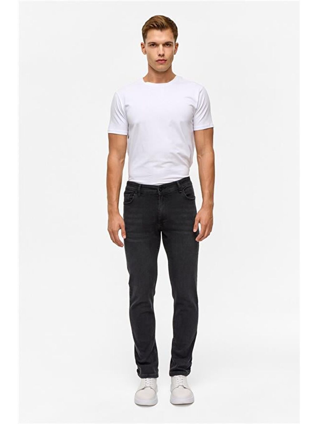 Gri Slim Denim Pantolon