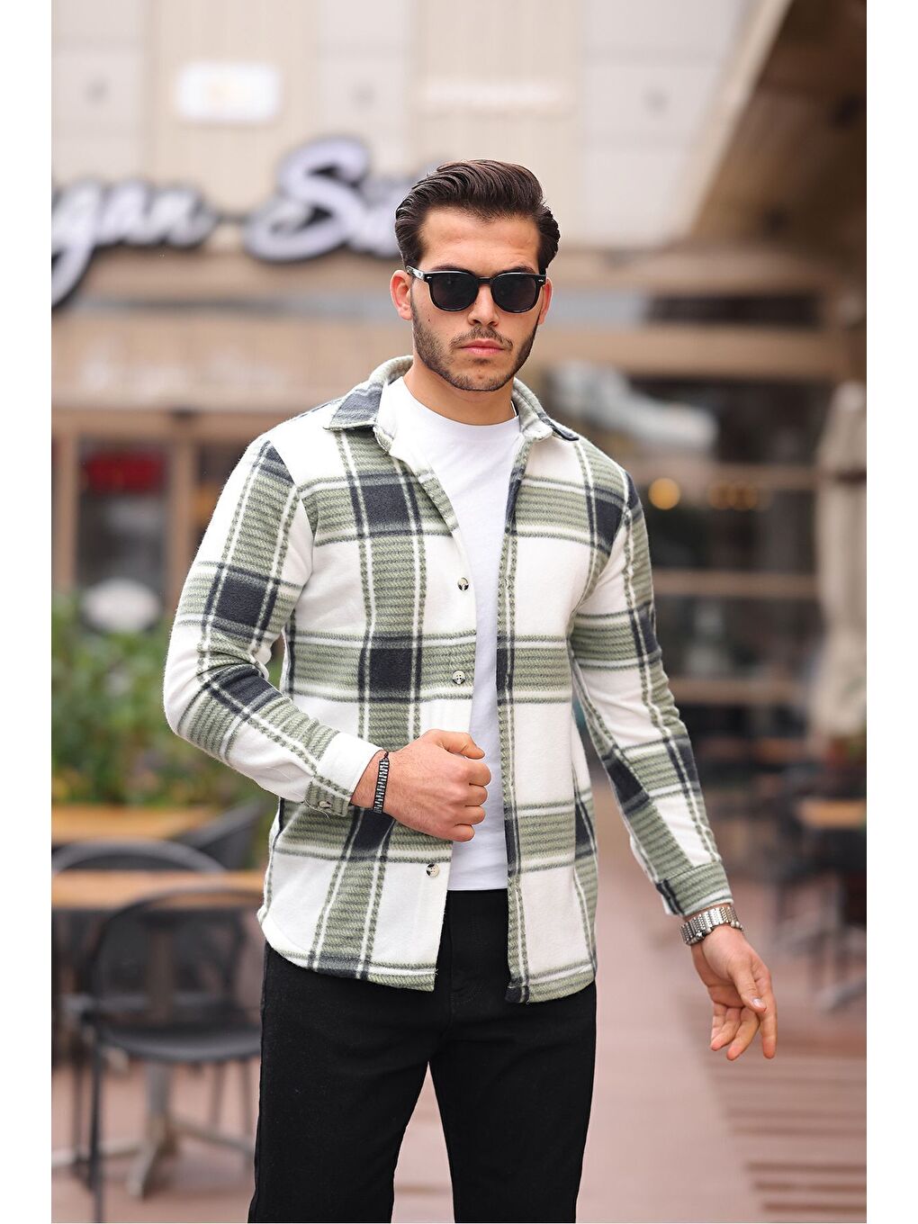 Yeşil Kareli Polar Gömlek-2