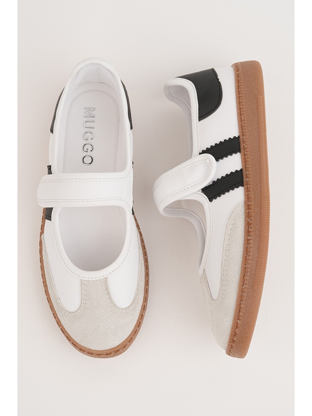 Beyaz Speed Kadın Cırtlı Rahat Taban Günlük Sneaker Babet Ayakkabı-1