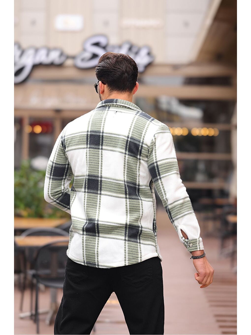 Yeşil Kareli Polar Gömlek-3