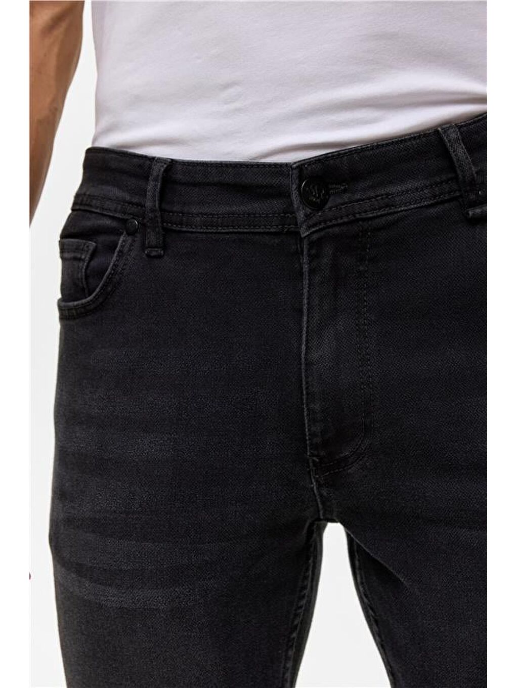 Gri Slim Denim Pantolon-3