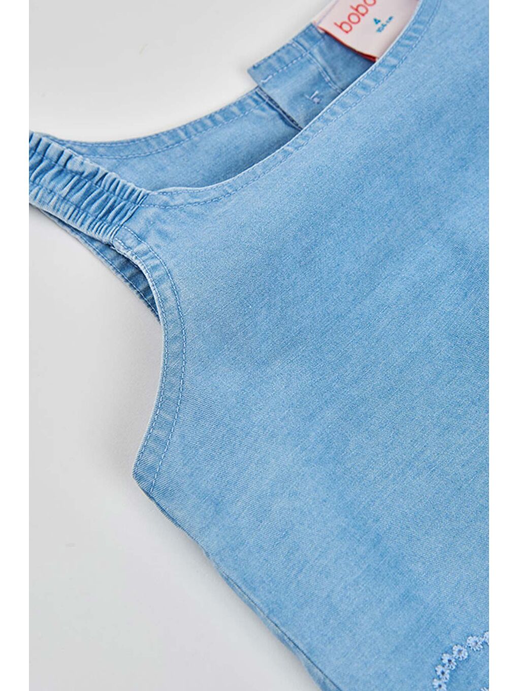 Jakarlı Denim Bluz 2-6 Yaş Mavi-3