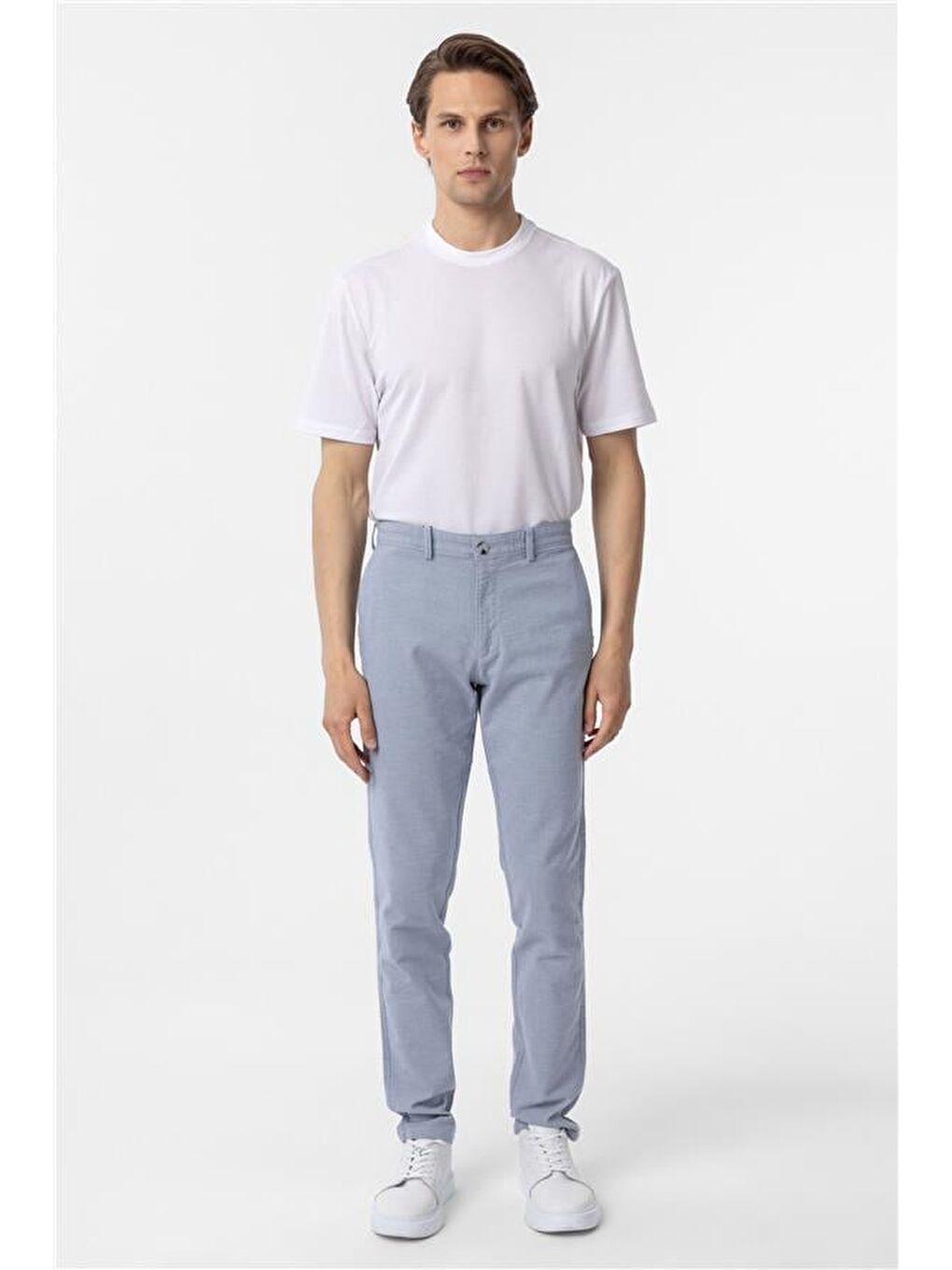 Mavi Slim Armürlü Pantolon