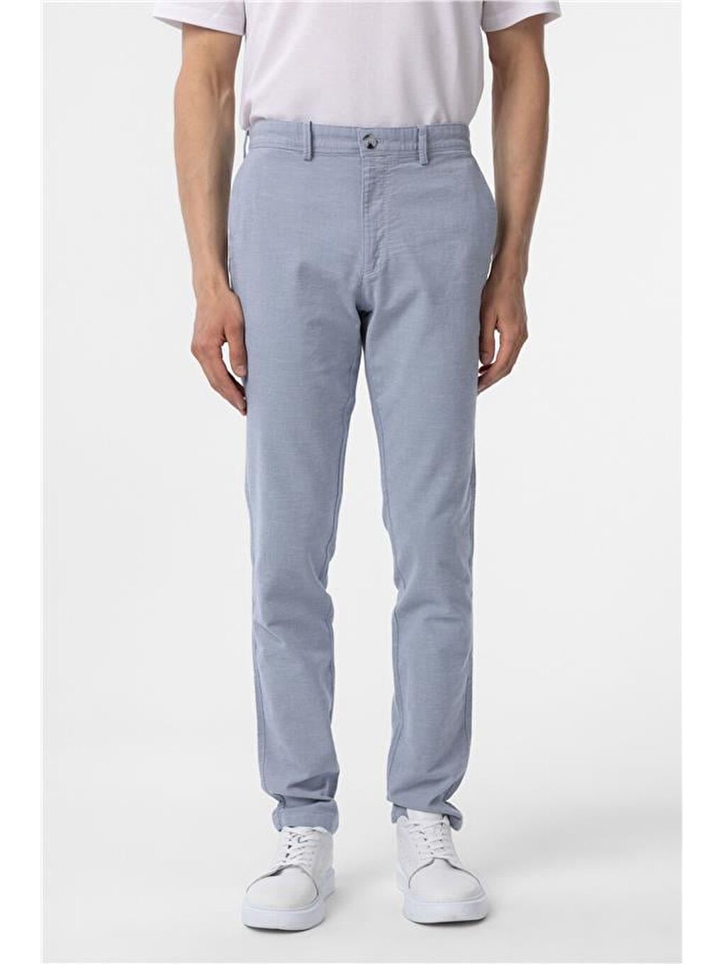 Mavi Slim Armürlü Pantolon-1