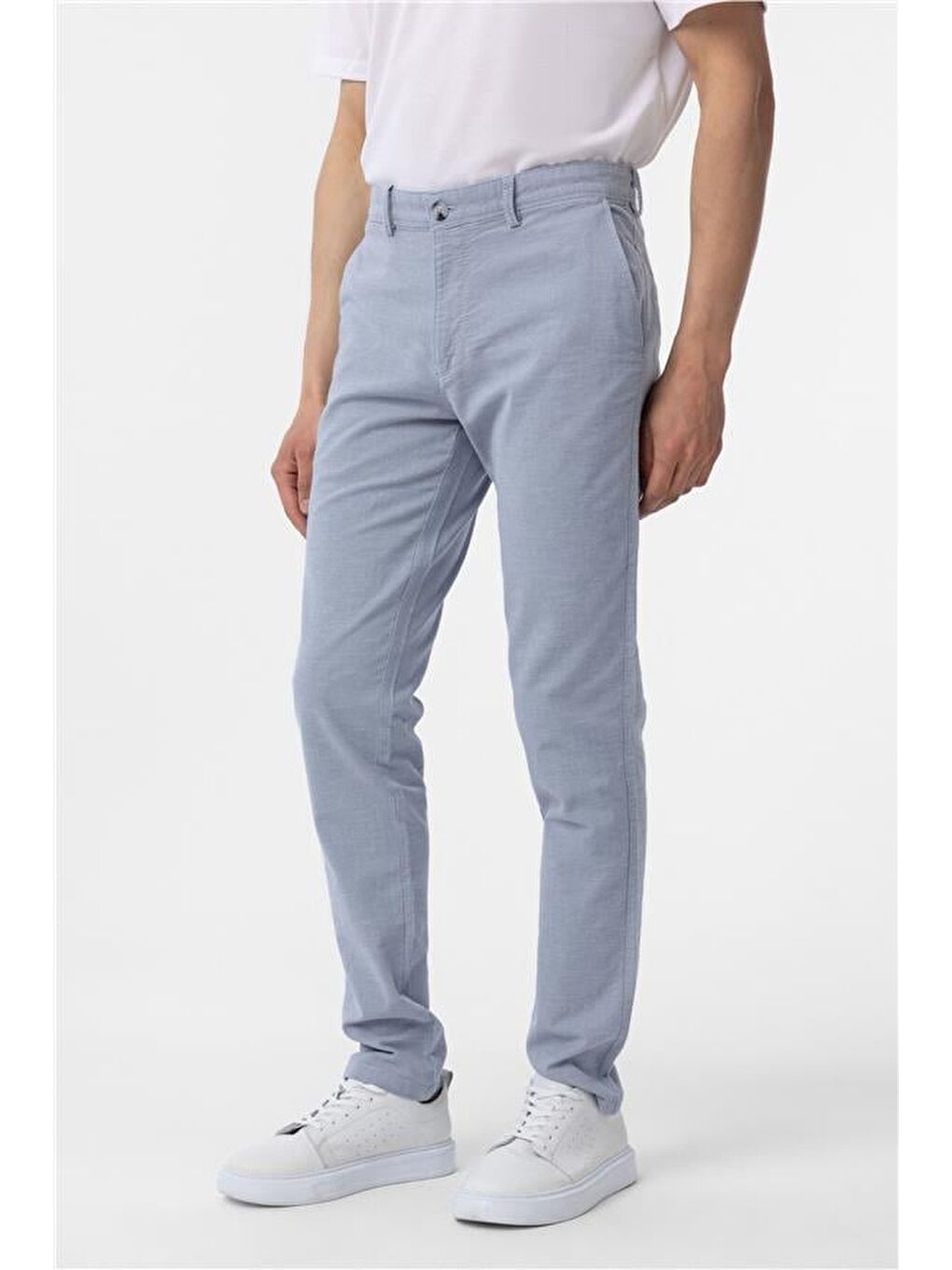 Mavi Slim Armürlü Pantolon-2