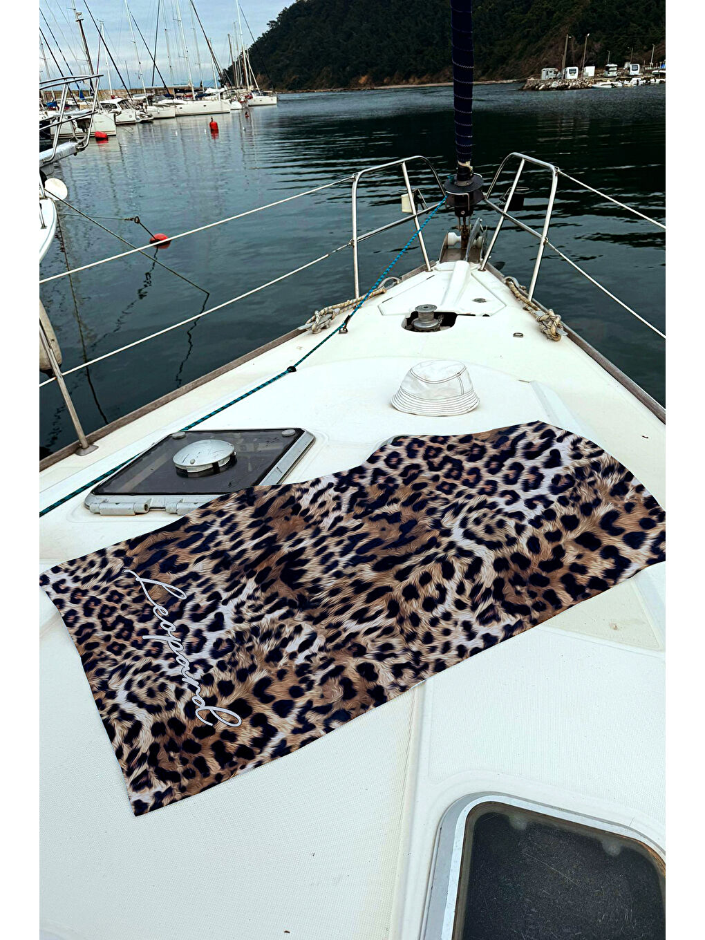 Leopar Desenli Deniz Havuz Plaj Havlusu 097 Kahverengi-1