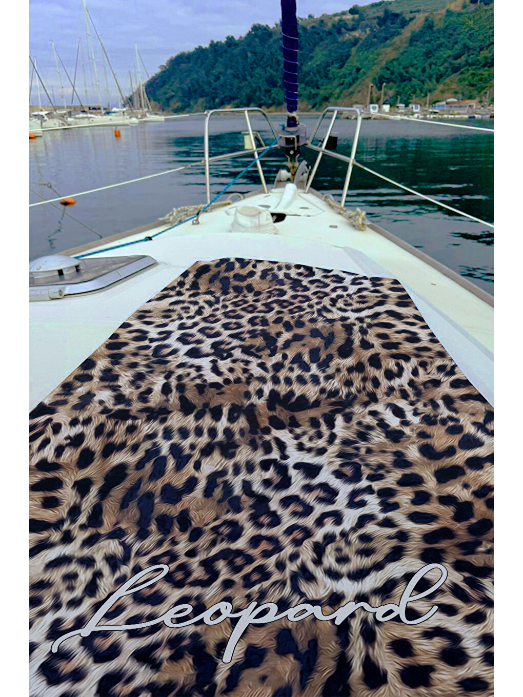 Leopar Desenli Deniz Havuz Plaj Havlusu 097 Kahverengi-2