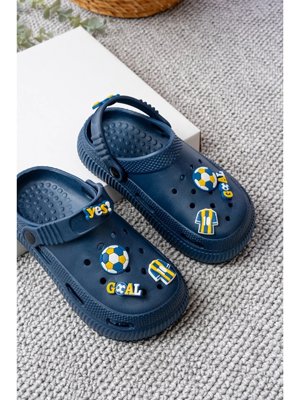 Lacivert Unisex Çocuk Figürlü Sticker Sandalet-terlik-2