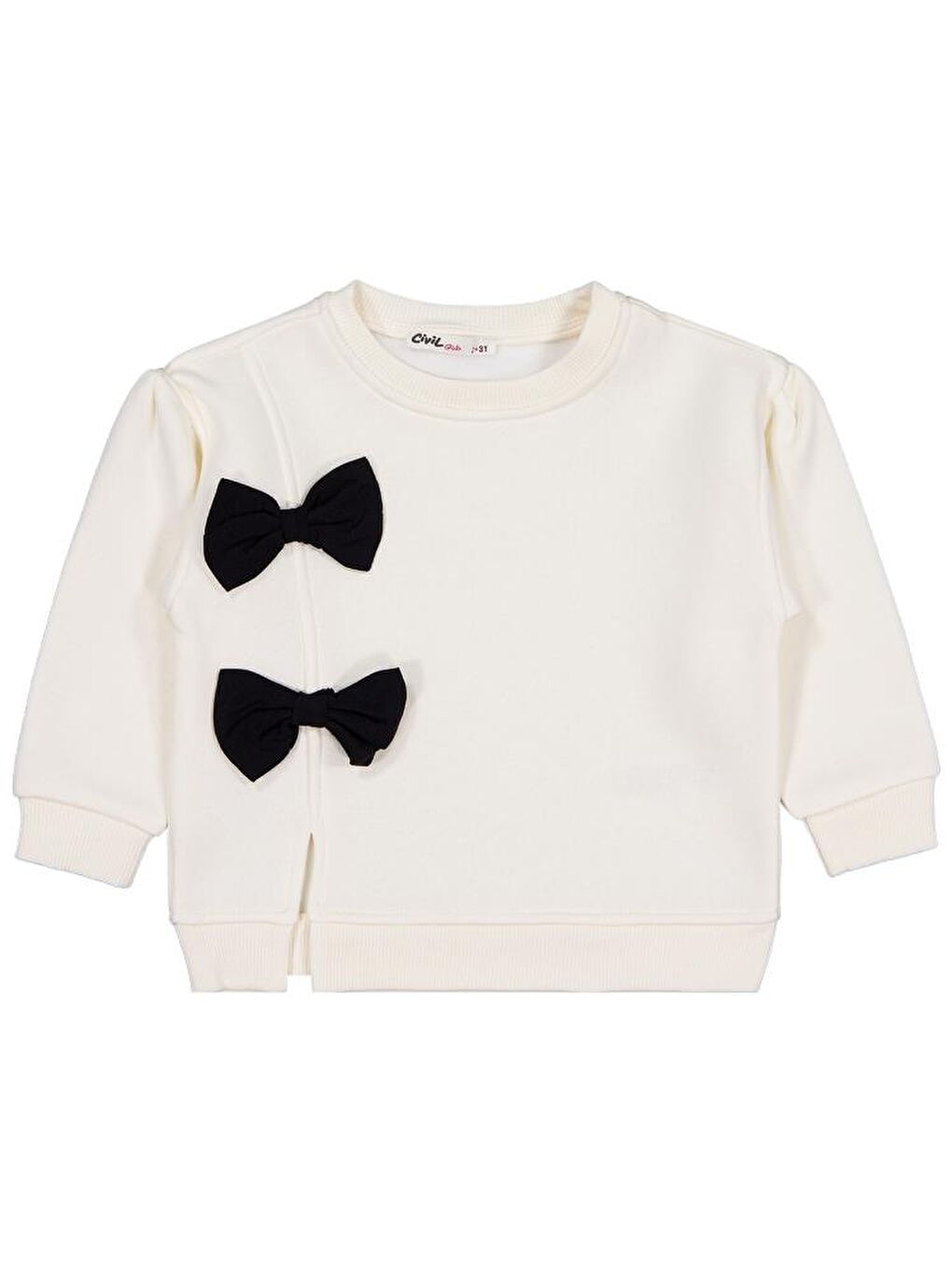 Ekru Girls Fiyonklu 2-5 Yaş Sweatshirt